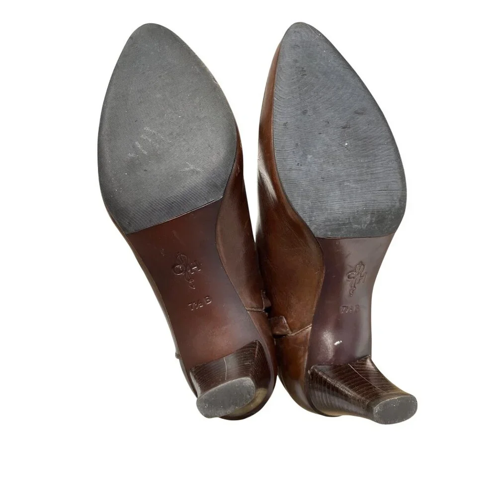 Cole Haan womans brown leather Kitt heels ankle boots Sz 7.5B SKU 9617 - Picture 5 of 13